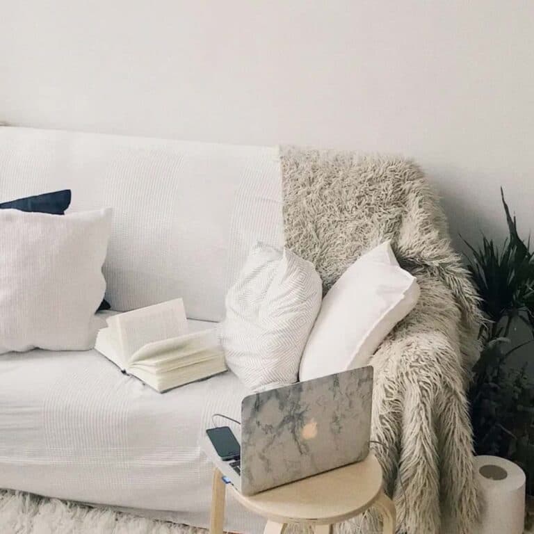 Person having an online therapy session at home